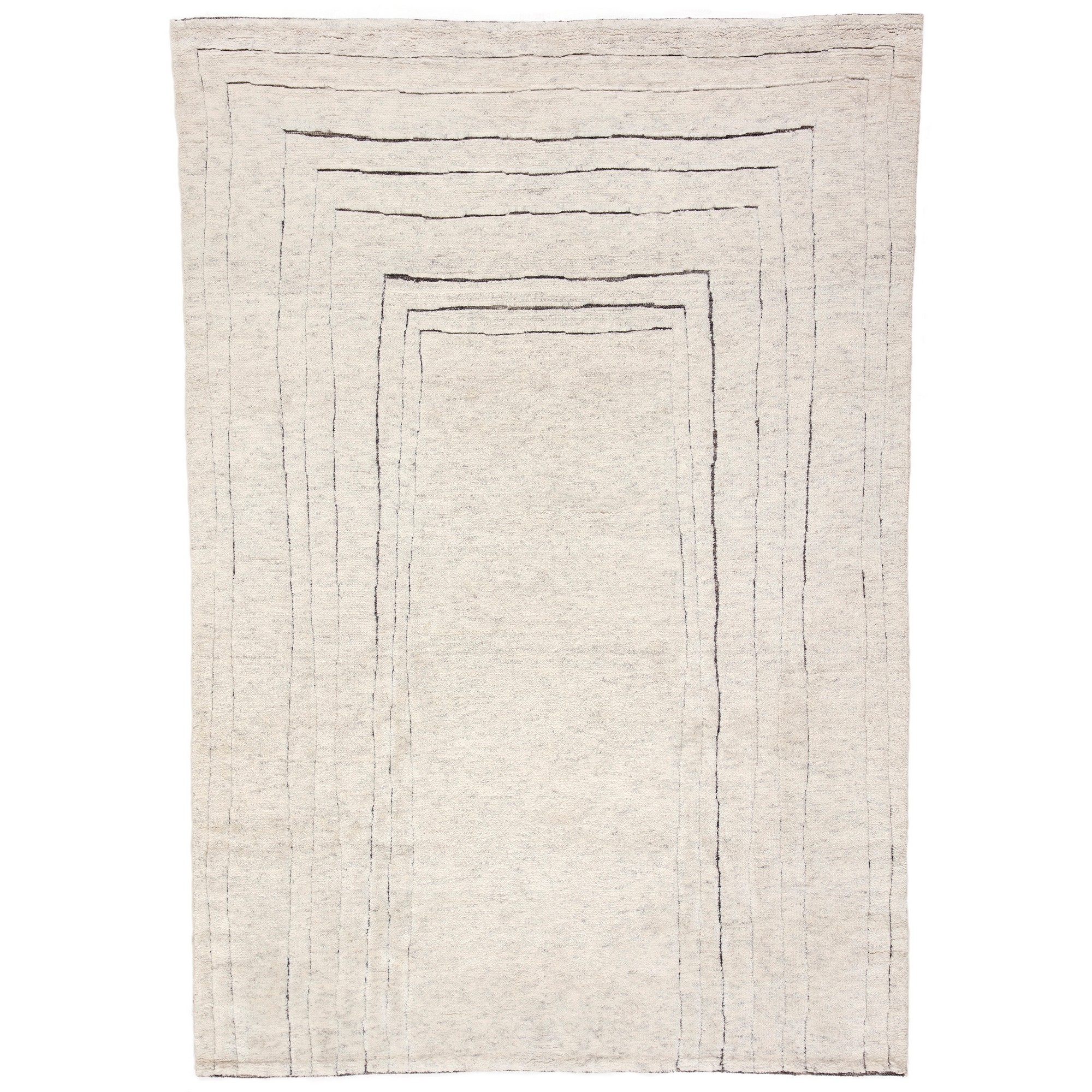 Landscape Desert Modern Wool Textured Rug In Natural